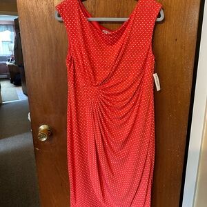 Size16 Coral polka dot DressBarn dress